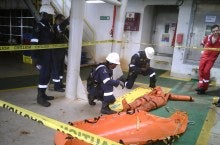 Training with the team in Ghana, on a floating production, storage and offloading vessel (FSPO). 