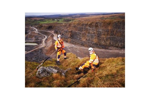 MRS Training & Rescue operatives at the top of the quarry