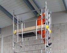 working safely on a mobile access tower